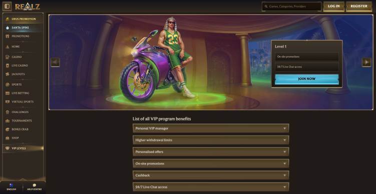 Realz Casino VIP screenshot
